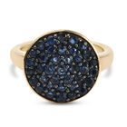 Blauer Saphir Ring 925 Silber vergoldet (Größe 16.00) ca. 1,51 ct