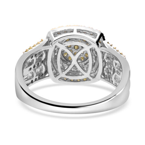 Gelber Diamant, Weißer Diamant Ring 925 Silber platiniert (Größe 20.00) ca. 1.00 ct image number 1