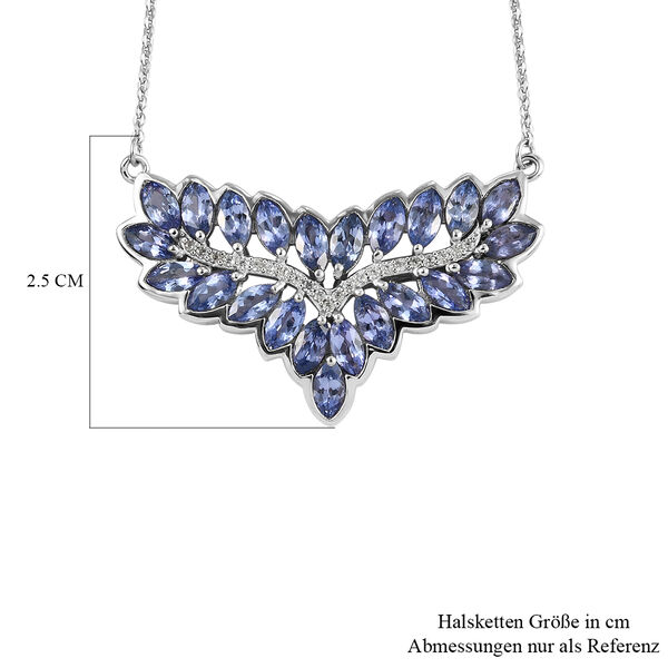 Tansanit und Zirkon Halskette 45 cm 925 Silber platiniert ca. 3,72 ct image number 6