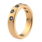 Blauer Saphir Band Ring 925 Silber 585 Vergoldet image number 4