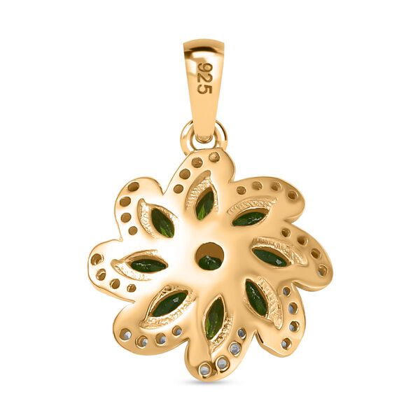 Natürlicher Chromdiopsid Anhänger 925 Silber vergoldet ca. 1.06 ct image number 5