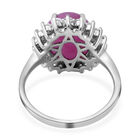 Natürlicher, rosa Saphir und Zirkon-Halo-Ring, 925 Silber platiniert, 8,34 ct. image number 3