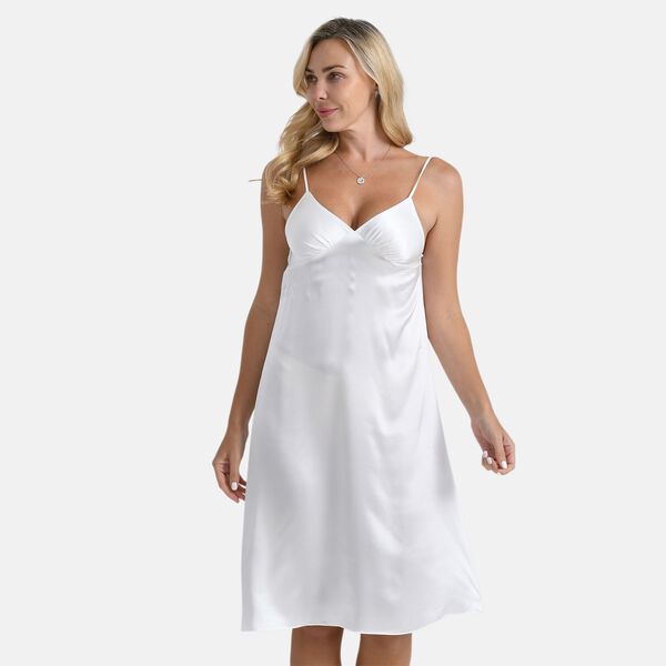 LA MAREY Nachthemd 100% Maulbeerseide, Elfenbeinfarben, M image number 4