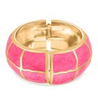 Emaille-Armreif mit Karomuster, ca. 18,5 cm, pink emailliert