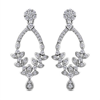 Lustro Stella - Wei&szlig;e Zirkonia-Ohrringe, 925 Silber rhodiniert ca. 1.24 ct