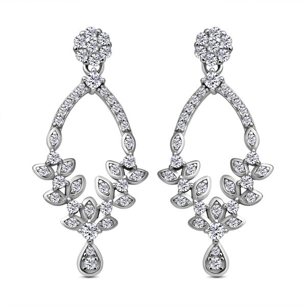 Lustro Stella - Wei&szlig;e Zirkonia-Ohrringe, 925 Silber rhodiniert ca. 1.24 ct