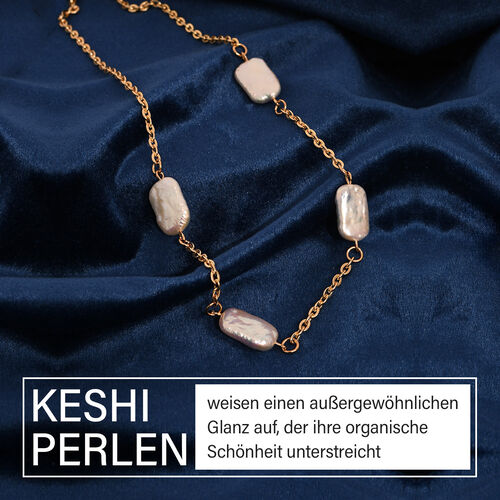 Weiße Keshi Perle-Halskette image number 2