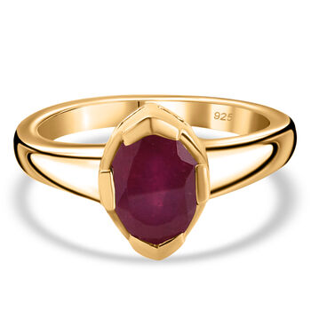 Afrikanischer Rubin-Ring, (Fissure gef&uuml;llt), 925 Silber vergoldet (Gr&ouml;&szlig;e 21.00) ca. 1,89 ct