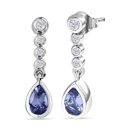 Tansanit und Zirkon Ohrringe - 0,94 ct. image number 0