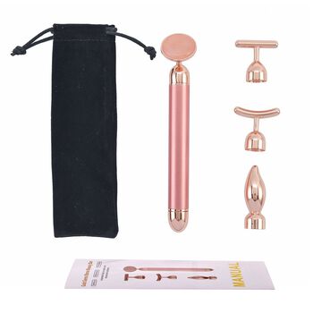 4-in-1 Beauty Bar Gesichtsmassageger&auml;t, Rosenquarz