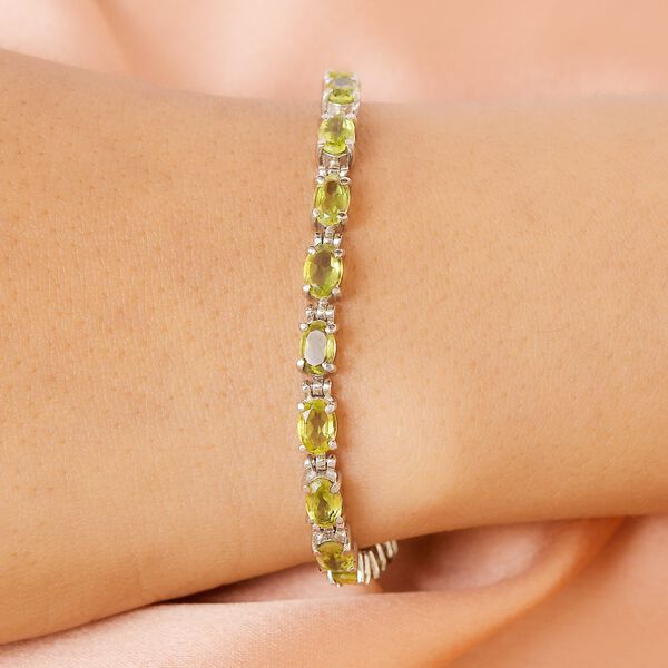 Natürliches Peridot-Armband in Silberton, 10,36 ct image number 3