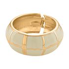 Emaille-Armreif mit Karomuster, ca. 18,5 cm, creme emailliert