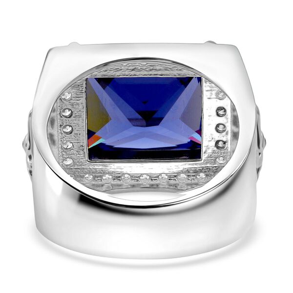 LUSTRO STELLA - Blauer Zirkonia, Wei&szlig;er Zirkonia Ring 925 Silber rhodiniert (Gr&ouml;&szlig;e 17.00) image number 4