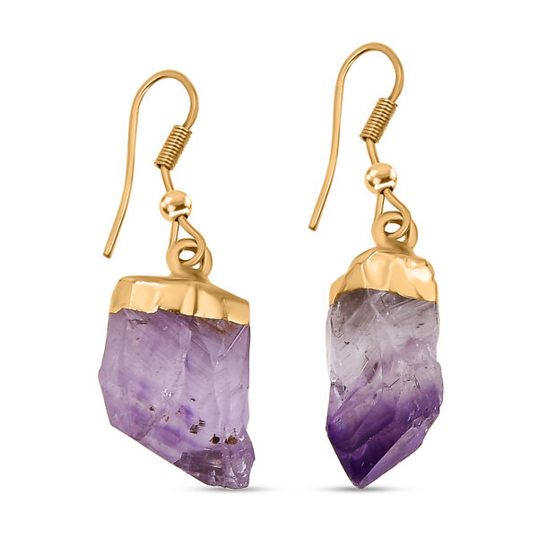 Afrikanischer Amethyst Ohrringe, goldfarben ca. 18.00 ct image number 1