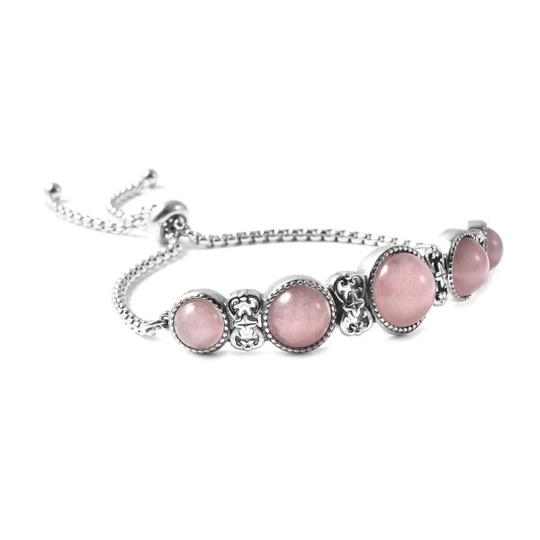 Rosenquarz Bolo-Armband, 15.25 cm, Edelstahl ca. 15,50 ct image number 3