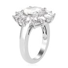 Weißer Zirkonia Ring, Messing Ionenbeschichtetes Platin (Größe 16.00) ca. 7,22 ct image number 4