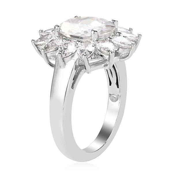 Weißer Zirkonia Ring, Messing Ionenbeschichtetes Platin (Größe 16.00) ca. 7.22 ct image number 5