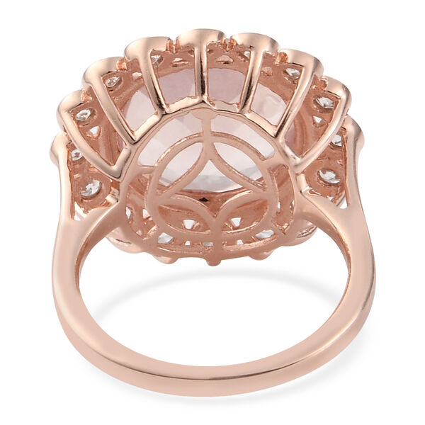 Rosenquarz und Zirkon-Ring, 925 Silber ros&eacute;vergoldet  ca. 5,87 ct image number 4