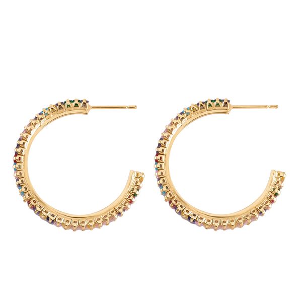 Mehrfarbiger Zirkonia Ohrringe Reines Messing ca. 4.00 ct image number 4