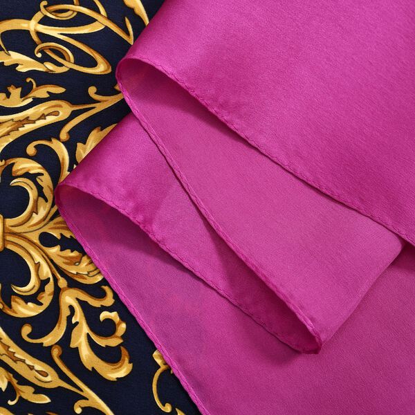 LA MAREY 100% Maulbeerseidenschal, Magenta image number 3