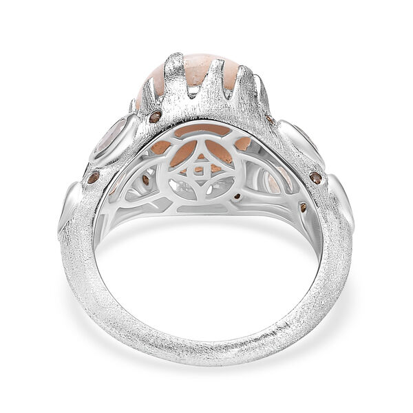 D'Joy AA Natrolith, Regenbogen Mondstein Ring 925 Silber rhodiniert (Größe 16.00) ca. 5,58 ct image number 6