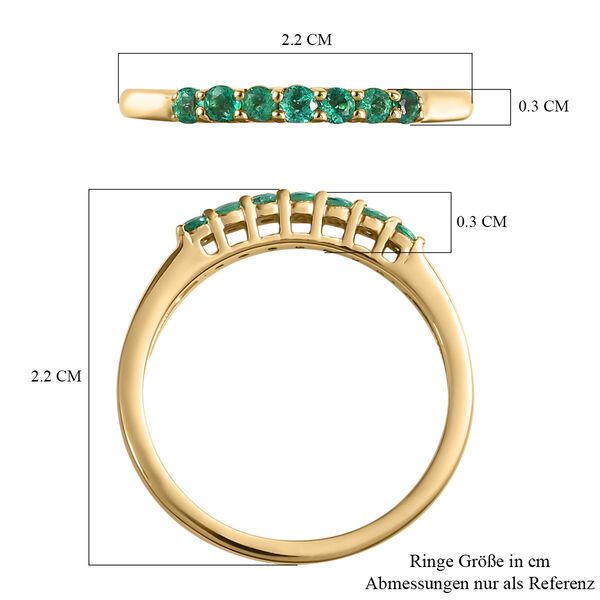 Kolumbianischer Smaragd Ring, 925 Silber vergoldet (Gr&ouml;&szlig;e 17.00) ca. 0.25 ct image number 7