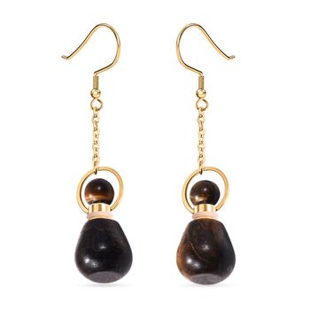 Gelbe Tigerauge Parf&uuml;mflaschen-Ohrringe - 50 ct.