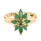 Kagem Sambischer Smaragd Ring, 925 Silber vergoldet (Größe 16.00) ca. 0.83 ct