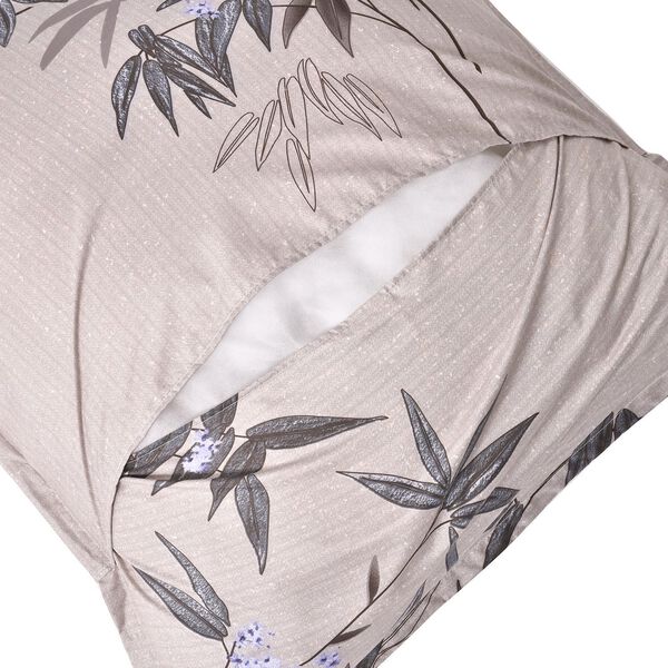 6-teiliges Set: antibakterielle, antiallergische Mikrofaser-Bettwäsche, Beige-Grau image number 9