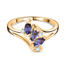 Tansanit und Zirkon Ring - 0,49 ct.