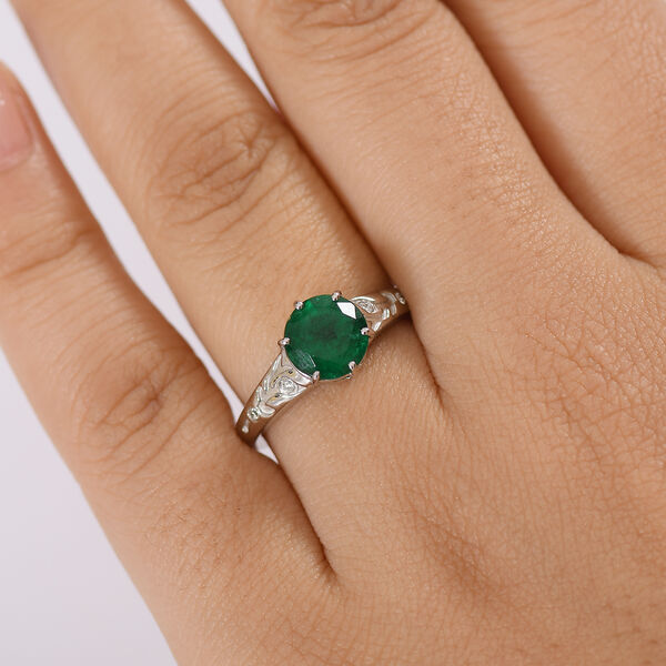 RHAPSODY AAAA Kagem sambischer Smaragd und VS Diamant Ring in 950 Platin - 2,13 ct. image number 3