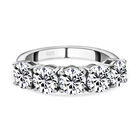 100 Facetten Moissanit-Ring, 925 Silber platiniert (Größe 17.00) ca. 2,37 ct