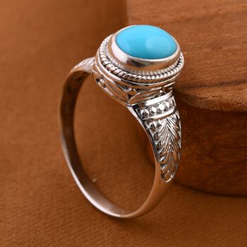 Royal bali - Sleeping Beauty T&uuml;rkis Ring, 925 Silber, (Gr&ouml;&szlig;e 16.00) ca. 2.20 ct