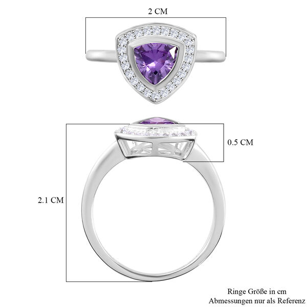 LUSTRO STELLA - Amethyst Zirkonia und weißer Zirkonia-Ring, 925 Silber  ca. 1,49 ct image number 7