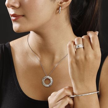 Wei&szlig;es Diamant-Schmuckset, Silberton - 0,11 ct.