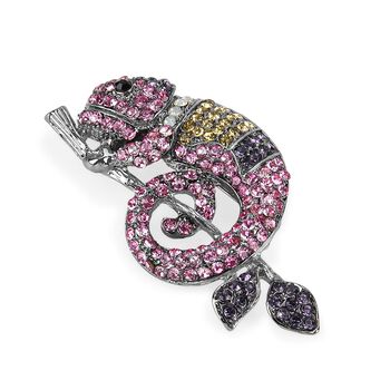 Mehrfarbige Kristall-Brosche, Cham&auml;leon