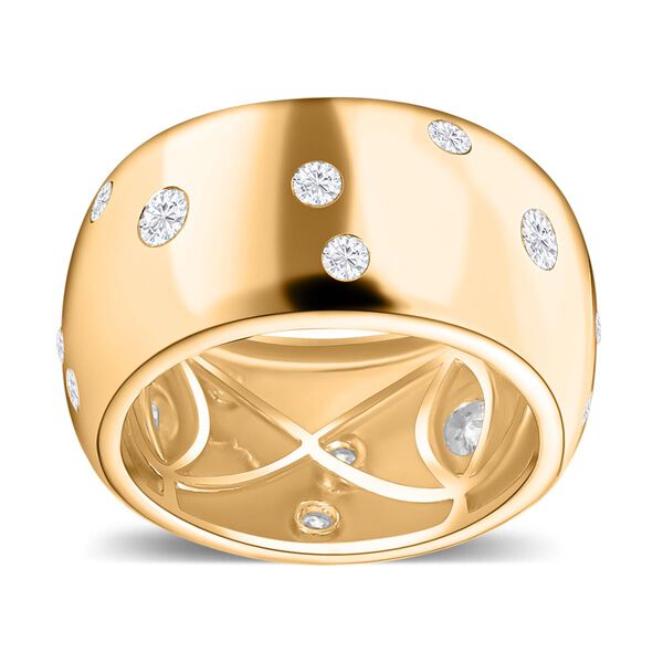 Moissanit Ring, 925 Silber 750 Gelbgold Vermeil image number 4