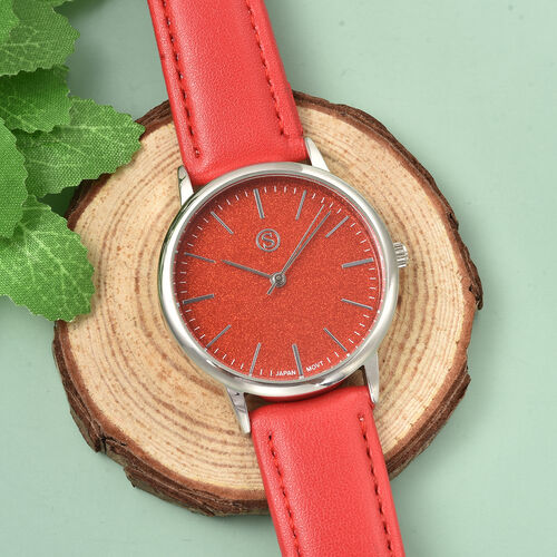 Strada - Uhr mit Sternenstaub Effekt, wasserdicht, Rot image number 1