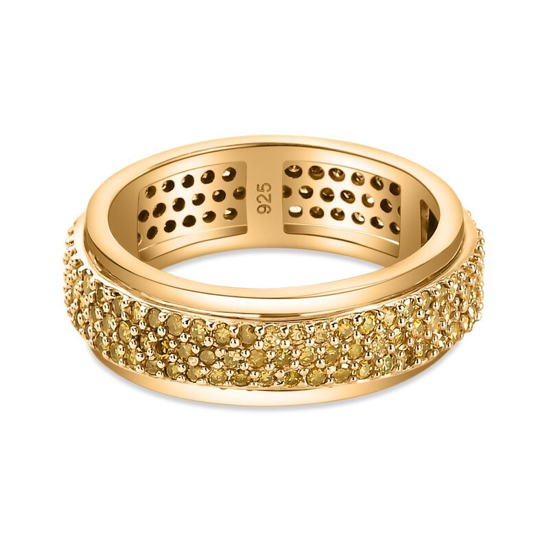 Anti-Stress Spinning Ring mit gelben Diamanten P3, ca. 1,00 ct. image number 0