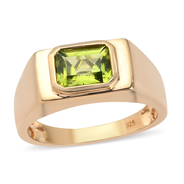 Nat&uuml;rlicher Peridot Ring 925 Silber vergoldet  ca. 2,50 ct image number 3