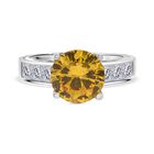 Lustro Stella Gelber Zirkonia, Weißer Zirkonia Ring 925 Silber rhodiniert (Größe 20.00)