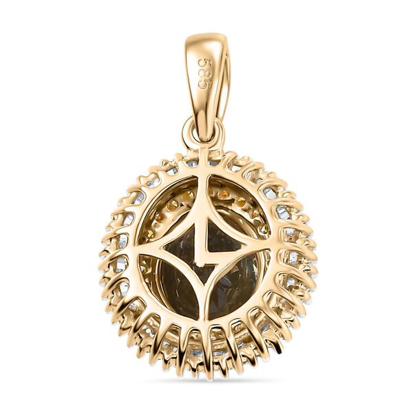 AAA natürlicher goldener Tansanit, gelber und weißer Diamant Anhänger in 585 Gold - 2,37 ct. image number 5