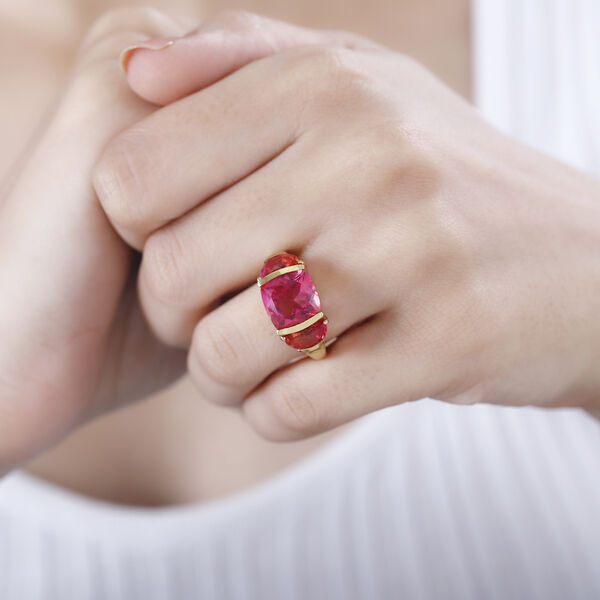 Sunset Triplett Quarz und Zirkon Ring - 7,25 ct. image number 3