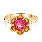 Sunset Quarz Triplette Ring 925 Silber vergoldet (Größe 20.00) ca. 2,29 ct