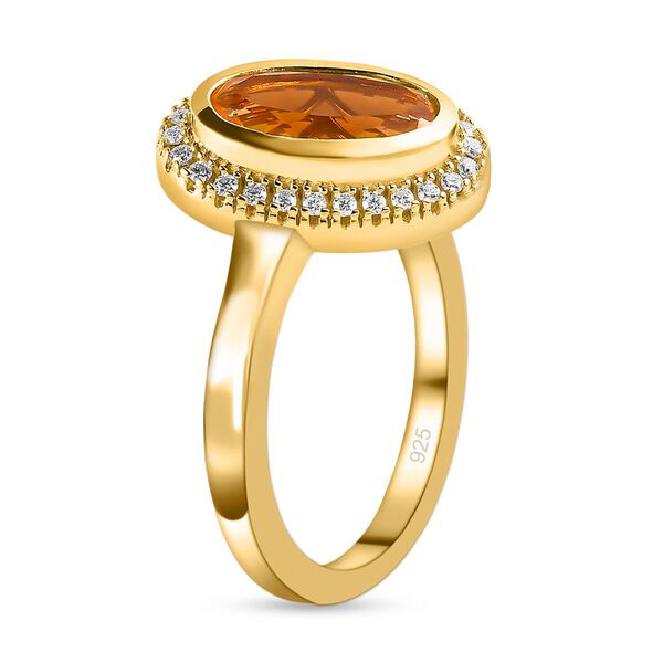 Purpurroter Feueropal, 925 Silber Gelbgold Vermeil, ca. 1.79 ct image number 5