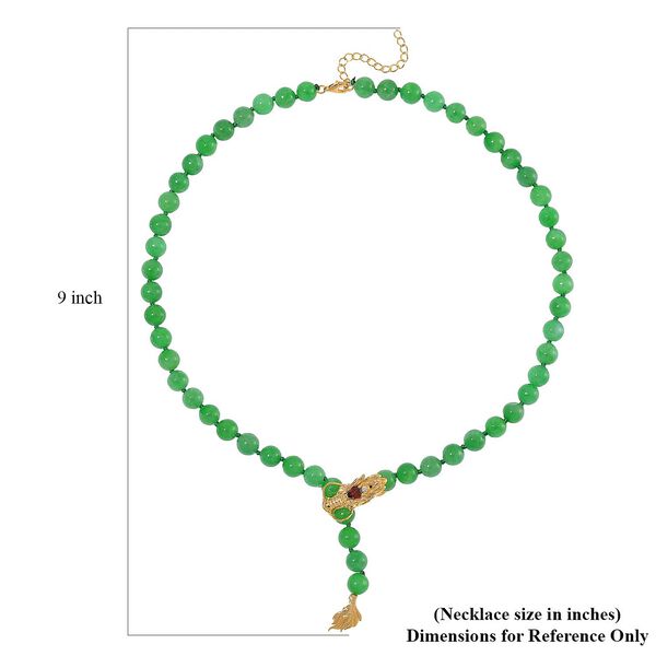 Flexible, gr&uuml;ne Jade, rote Granat, Chromdiopsid und Zirkon Halskette - 218,53 ct. image number 5