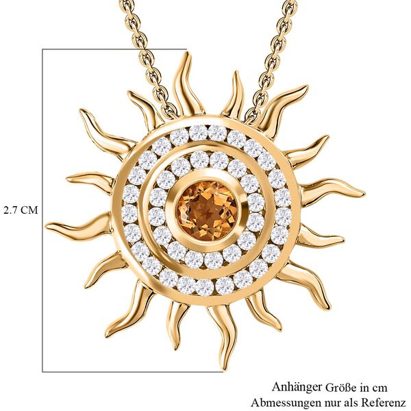 GP Celestial Dream Kollektion - AA Citrin, Zirkon  und Kanchanaburi blauer Saphir-Anh&auml;nger mit 45cm Kette - 1,13 ct. image number 7