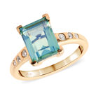 Pfau Triplett Quarz und Zirkon Ring 925 Silber vergoldet  ca. 2,80 ct image number 3