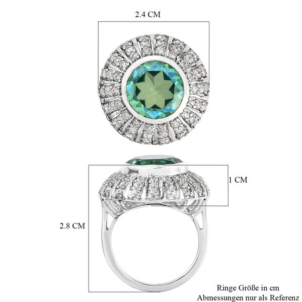 Pfau Triplett Quarz und Zirkon Ring 925 Silber platiniert  ca. 7,31 ct image number 7