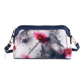 La Marey - Brokat-Crossbody-Bag, 24 x 5.5 x 14 cm, Blau Rosa